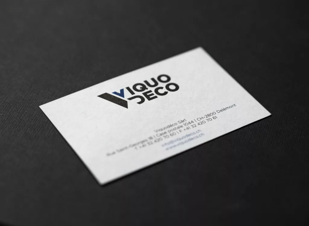 identité visuelle Viquodeco réalisée par Ivimédia - conception des cartes de visites