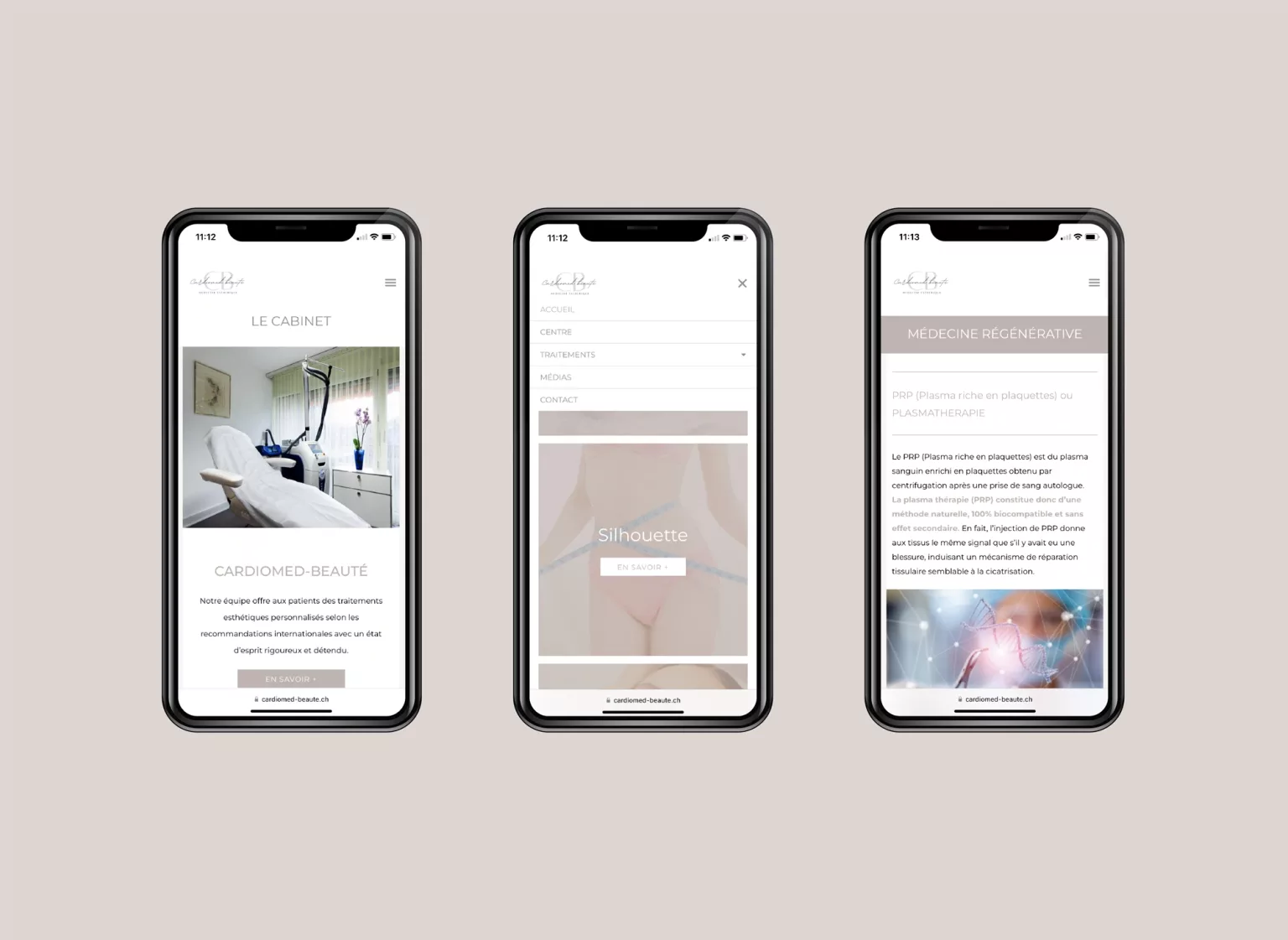 Conception de la plateforme Web et mobile du cabinet Cardiomed beauté par Ivimédia