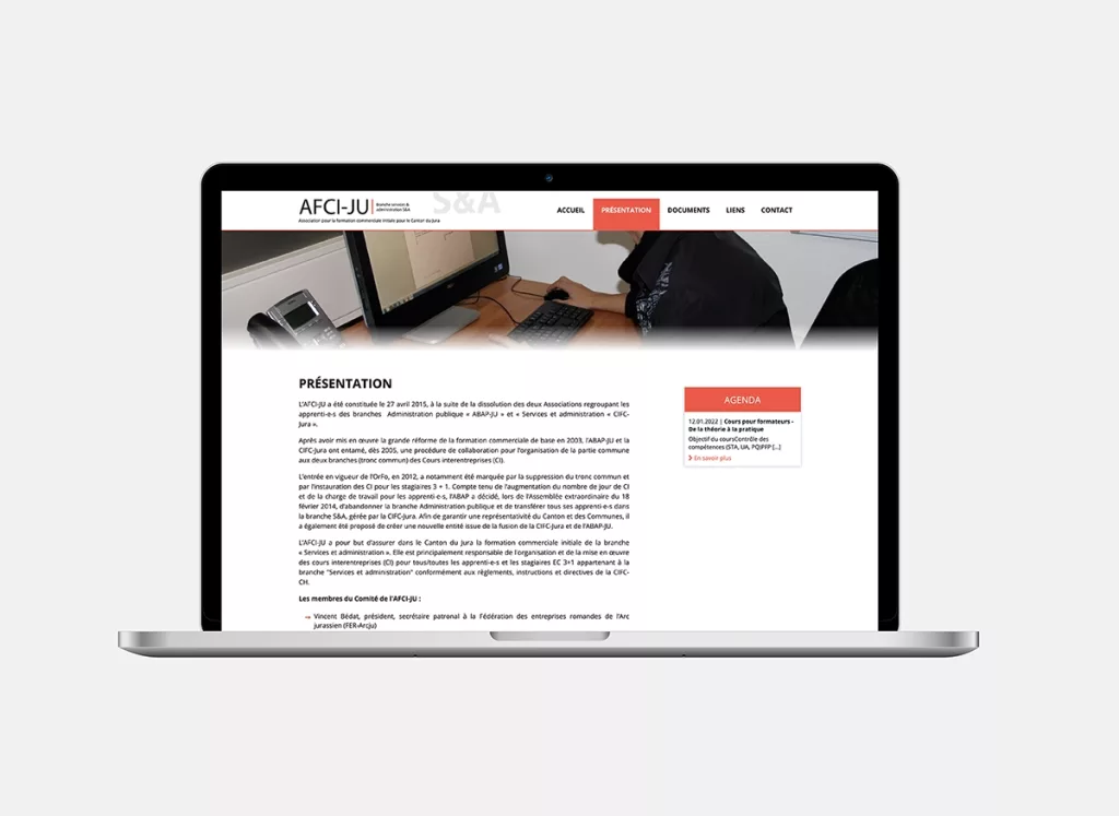 plateforme web AFCI-JU réalisés par Ivimédia