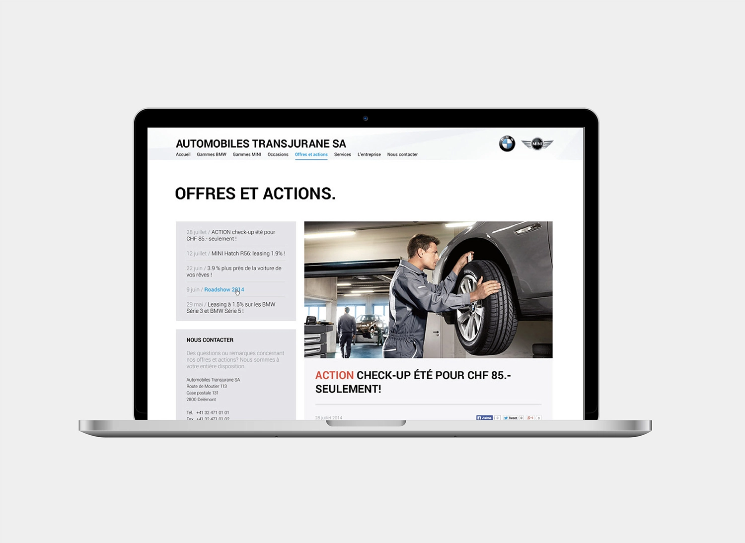 plateforme web Automobiles transjurane réalisés par Ivimédia